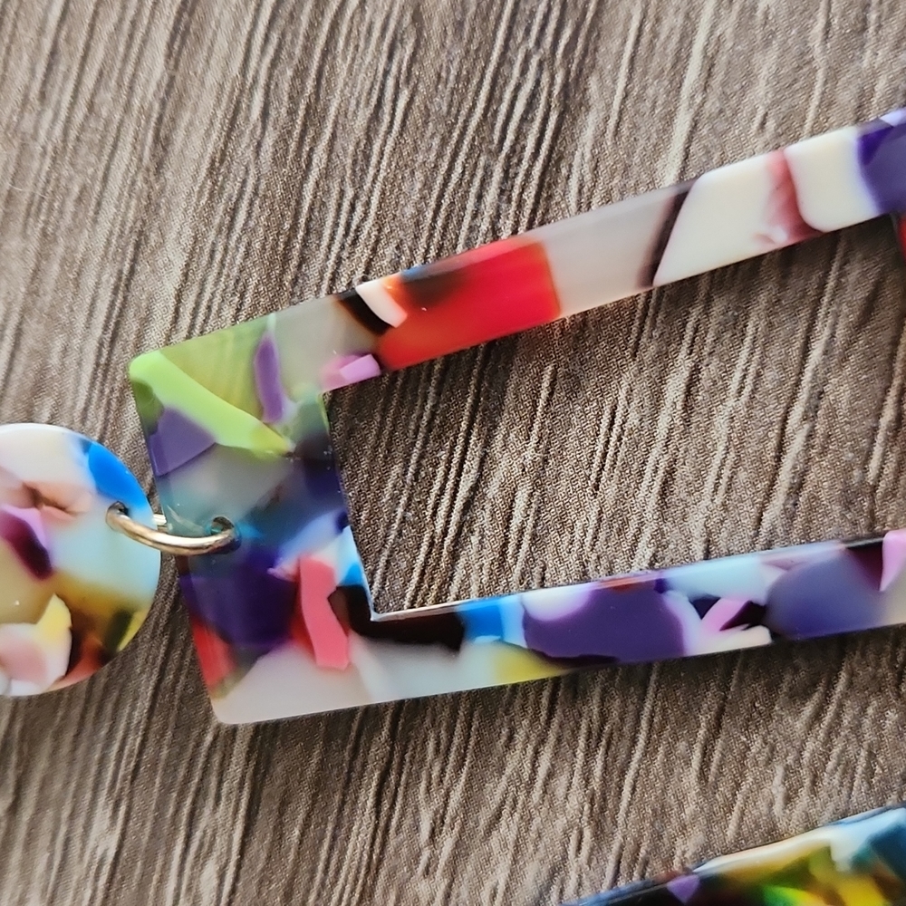 Acrylic Statement Earrings - Picture 2 of 6